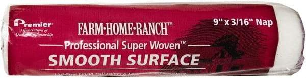 Premier Paint Roller - 3/16" Nap, 9" Wide Paint Roller Cover - Smooth Texture, Woven & Polyester - Exact Industrial Supply