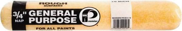 Premier Paint Roller - 3/4" Nap, 18" Wide Paint Roller Cover - Rough Texture, Polyester - Exact Industrial Supply