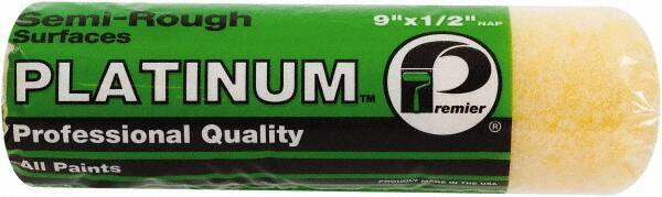 Premier Paint Roller - 1/2" Nap, 9" Wide Paint Roller Cover - Semi-Rough Texture, Polyester - Exact Industrial Supply
