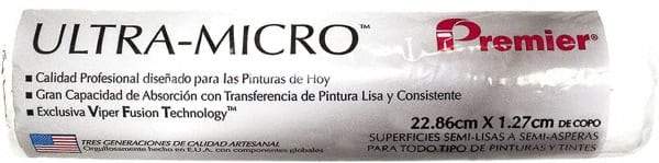 Premier Paint Roller - 1/2" Nap, 9" Wide Paint Roller Cover - Semi-Rough Texture, Microfiber - Exact Industrial Supply