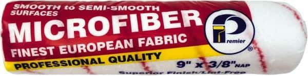 Premier Paint Roller - 3/8" Nap, 9" Wide Paint Roller Cover - Semi-Smooth Texture, Microfiber - Exact Industrial Supply
