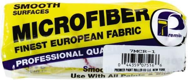 Premier Paint Roller - 5/16" Nap, 7" Wide Paint Roller Cover - Smooth Texture, Microfiber - Exact Industrial Supply
