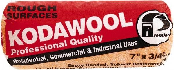 Premier Paint Roller - 3/4" Nap, 7" Wide Paint Roller Cover - Rough Texture, Polyester & Wool - Exact Industrial Supply