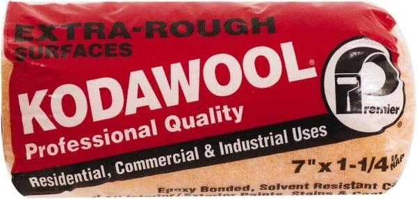 Premier Paint Roller - 1-1/4" Nap, 7" Wide Paint Roller Cover - Extra-Rough Texture, Polyester & Wool - Exact Industrial Supply