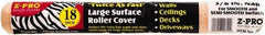 Premier Paint Roller - 3/8" Nap, 18" Wide Paint Roller Cover - Semi-Smooth Texture, Polyester - Exact Industrial Supply