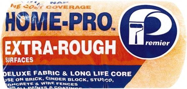 Premier Paint Roller - 1-1/4" Nap, 7" Wide Paint Roller Cover - Extra-Rough Texture, Polyester - Exact Industrial Supply