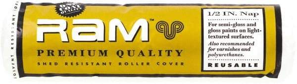 Premier Paint Roller - 1/2" Nap, 9" Wide Paint Roller Cover - Semi-Rough Texture, Polyester - Exact Industrial Supply