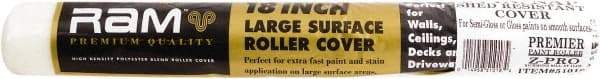 Premier Paint Roller - 1/4" Nap, 18" Wide Paint Roller Cover - Smooth Texture, Polyester - Exact Industrial Supply