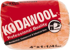 Premier Paint Roller - 1-1/4" Nap, 4" Wide Paint Roller Cover - Extra-Rough Texture, Polyester & Wool - Exact Industrial Supply