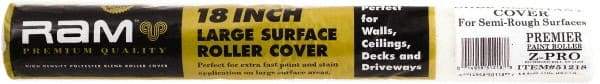 Premier Paint Roller - 3/8" Nap, 18" Wide Paint Roller Cover - Semi-Smooth Texture, Polyester - Exact Industrial Supply