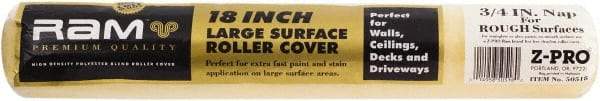 Premier Paint Roller - 3/4" Nap, 18" Wide Paint Roller Cover - Rough Texture, Polyester - Exact Industrial Supply