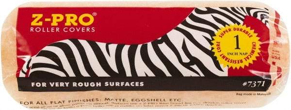 Premier Paint Roller - 1" Nap, 9" Wide Paint Roller Cover - Rough Texture, Polyester - Exact Industrial Supply