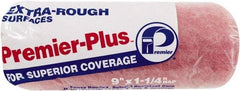 Premier Paint Roller - 1-1/4" Nap, 9" Wide Paint Roller Cover - Extra-Rough Texture, Polyester - Exact Industrial Supply