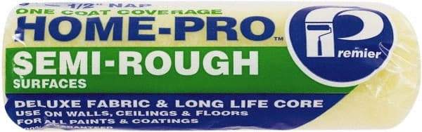 Premier Paint Roller - 1/2" Nap, 9" Wide Paint Roller Cover - Semi-Rough Texture, Polyester - Exact Industrial Supply