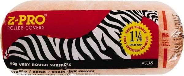 Premier Paint Roller - 1-1/4" Nap, 9" Wide Paint Roller Cover - Extra-Rough Texture, Polyester - Exact Industrial Supply