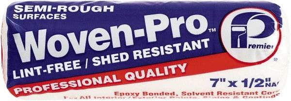 Premier Paint Roller - 1/2" Nap, 7" Wide Paint Roller Cover - Semi-Rough Texture, Woven - Exact Industrial Supply