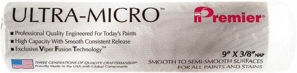 Premier Paint Roller - 3/8" Nap, 9" Wide Paint Roller Cover - Semi-Smooth Texture, Microfiber - Exact Industrial Supply