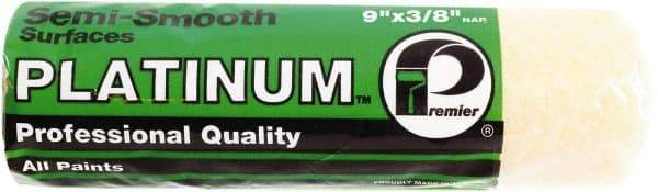 Premier Paint Roller - 3/8" Nap, 9" Wide Paint Roller Cover - Semi-Smooth Texture, Polyester - Exact Industrial Supply