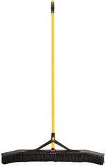 Rubbermaid - 36" Medium Duty Synthetic Push Broom - 3" Bristle Length, Foam Block, Threaded Handle Connection, Handle Included - Exact Industrial Supply