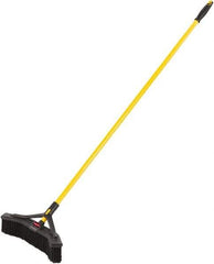 Rubbermaid - 18" Medium Duty Polypropylene Push Broom - 3" Bristle Length, Foam Block, Threaded Handle Connection, Handle Included - Exact Industrial Supply