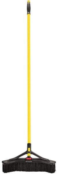 Rubbermaid - 18" Medium Duty Synthetic Push Broom - 3" Bristle Length, Foam Block, Threaded Handle Connection, Handle Included - Exact Industrial Supply