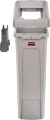 Rubbermaid - Square Lid for Use with 23 Gal Rectangular Recycle Containers - Gray, Polypropylene, For Slim Jim Trash Cans - Exact Industrial Supply