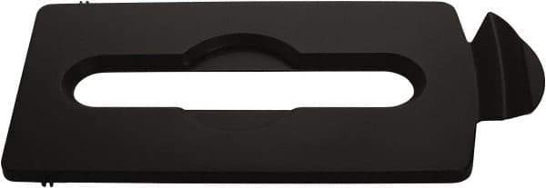 Rubbermaid - Rectangle Lid for Use with 23 Gal Rectangular Recycle Containers - Black, Polypropylene, For Slim Jim Trash Cans - Exact Industrial Supply