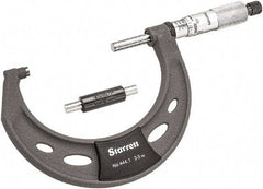 Starrett - 2 to 3" Range, 0.0001" Graduation, Mechanical Outside Micrometer - Ratchet Thimble, 1-3/4" Throat Depth, Accurate to 0.0001" - Exact Industrial Supply