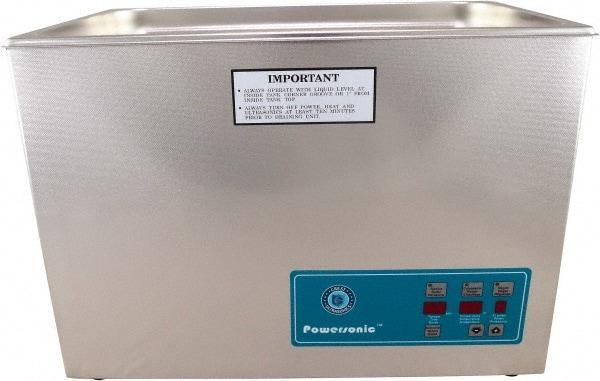 CREST ULTRASONIC - Bench Top Water-Based Ultrasonic Cleaner - 5.25 Gal Max Operating Capacity, Stainless Steel Tank, 10-5/8" High x 20-1/4" Long x 12-1/2" Wide, 230 Input Volts - Exact Industrial Supply