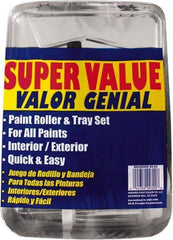 Premier Paint Roller - 3/8" Nap, Wall Paint Roller Set - 10" Wide, Steel Frame, Includes Paint Tray, Roller Cover & Frame - Exact Industrial Supply