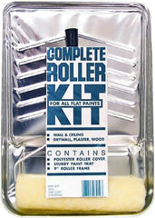 Premier Paint Roller - 3/8" Nap, Wall Paint Roller Set - 10" Wide, Steel Frame, Includes Paint Tray, Roller Cover & Frame - Exact Industrial Supply