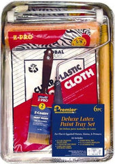 Premier Paint Roller - 3/8" Nap, Wall Paint Roller Set - 10" Wide, Steel Frame, Includes Paint Tray, Roller Cover & Frame - Exact Industrial Supply