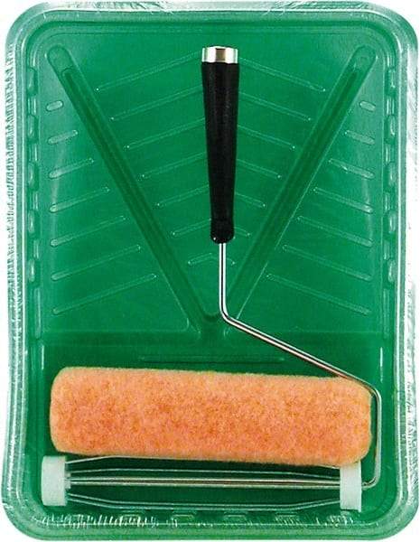 Premier Paint Roller - 3/8" Nap, Wall Paint Roller Set - 10" Wide, Steel Frame, Includes Paint Tray, Roller Cover & Frame - Exact Industrial Supply