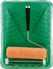 Premier Paint Roller - 3/8" Nap, Wall Paint Roller Set - 10" Wide, Steel Frame, Includes Paint Tray, Roller Cover & Frame - Exact Industrial Supply