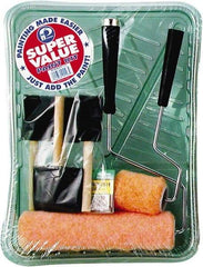 Premier Paint Roller - 3/8" Nap, Wall Paint Roller Set - 10" Wide, Steel Frame, Includes Paint Tray, Roller Cover & Frame - Exact Industrial Supply