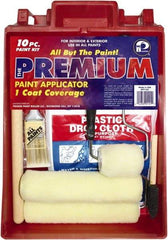 Premier Paint Roller - 1/2" Nap, Wall Paint Roller Set - 10" Wide, Steel Frame, Includes Paint Tray, Roller Cover & Frame - Exact Industrial Supply