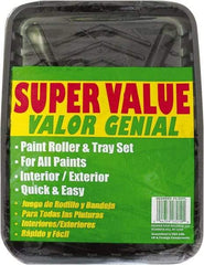 Premier Paint Roller - 3/8" Nap, Wall Paint Roller Set - 10" Wide, Steel Frame, Includes Paint Tray, Roller Cover & Frame - Exact Industrial Supply