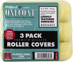Premier Paint Roller - 1/2" Nap, 9" Wide Paint Mini Roller Covers - Semi-Rough Texture, Polyester - Exact Industrial Supply