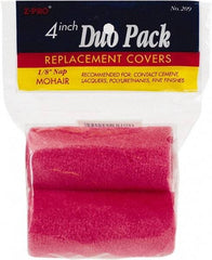 Premier Paint Roller - 4" Wide Paint Roller Cover - Smooth Texture, Mohair - Exact Industrial Supply