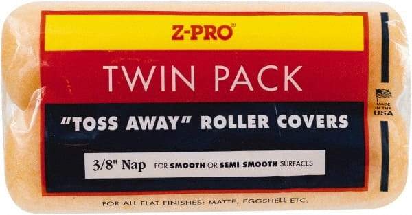 Premier Paint Roller - 3/8" Nap, 9" Wide Paint Roller Cover - Semi-Smooth Texture, Polyester - Exact Industrial Supply