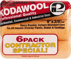 Premier Paint Roller - 3/8" Nap, 9" Wide Paint Roller Cover - Semi-Smooth Texture, Polyester & Wool - Exact Industrial Supply