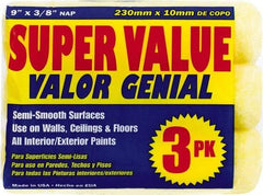 Premier Paint Roller - 1/2" Nap, 9" Wide Paint Roller Cover - Semi-Rough Texture, Polyester - Exact Industrial Supply