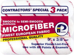 Premier Paint Roller - 3/8" Nap, 9" Wide Paint Roller Cover - Semi-Smooth Texture, Microfiber - Exact Industrial Supply