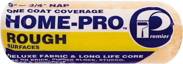 Premier Paint Roller - 1/2" Nap, 9" Wide Paint Roller Cover - Semi-Rough Texture, Woven & Polyester - Exact Industrial Supply