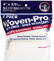 Premier Paint Roller - 3/8" Nap, 4" Wide Paint Roller Cover - Semi-Smooth Texture, Woven & Polyester - Exact Industrial Supply