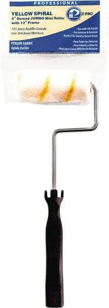 Premier Paint Roller - 12" Long, 3/8" Nap, Mini Roller Cover Combo - 4" Wide, Plastic Frame, Includes Roller Cover & Frame - Exact Industrial Supply