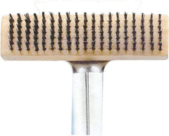 Premier Paint Roller - Steel Surface Preparation Wire Brush - 1" Bristle Length, 2-1/2" Wide, 6" OAL, Wood Block, Straight Wood Handle - Exact Industrial Supply