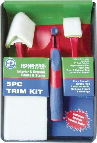 Premier Paint Roller - Trim Paint Roller Kit - Plastic Frame, Includes Paint Tray & Roller Frame - Exact Industrial Supply