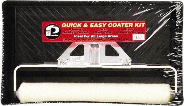 Premier Paint Roller - 3/8" Nap, Driveway Paint Roller Kit - Plastic Frame, Includes Paint Tray, Roller Cover & Frame - Exact Industrial Supply