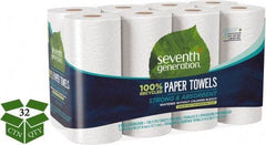 Seventh Generation - Perforated Roll of 2 Ply White Paper Towels - 11" Wide, No Added Dyes or Fragrances, 100% Recycled - Exact Industrial Supply